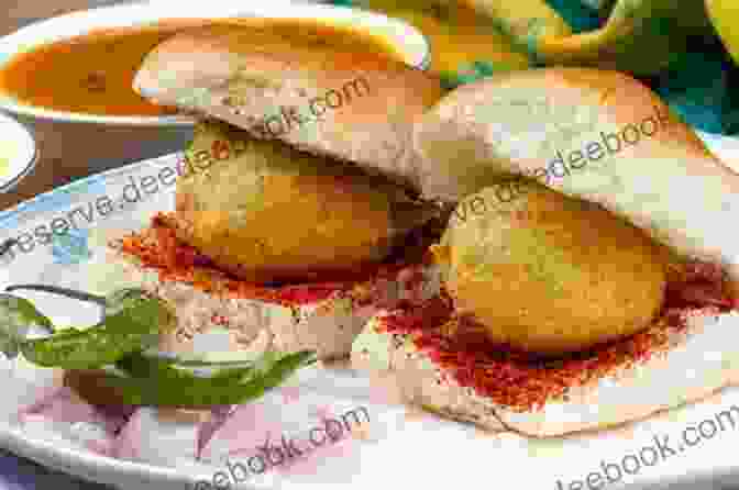 A Delicious Vada Pav Street Food Dish From Mumbai, India. 101 Indian Street Food Dishes To Eat Before You Die