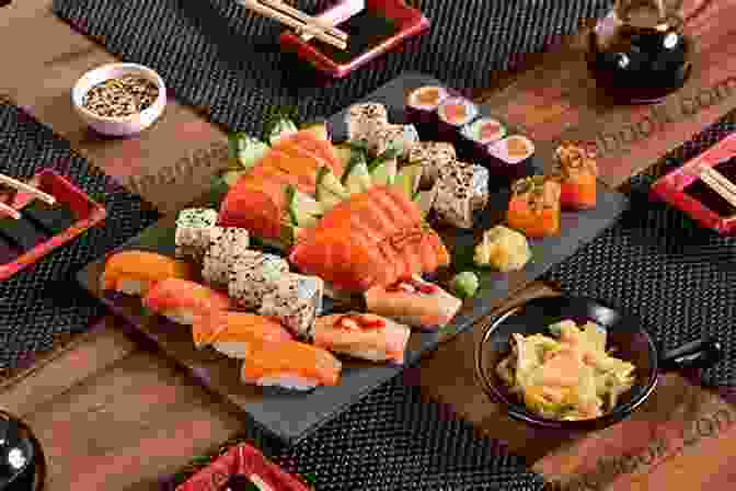 A Spread Of Colorful And Delectable Japanese Dishes, Including Sushi, Sashimi, Tempura, And Traditional Sweets THE CULTURAL ASPECT OF THE RISING SUN EMPIRE: Japan Viewed From Within