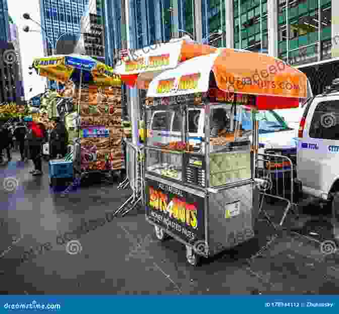 A Vendor Selling Street Food From A Cart On A Busy New York City Street. Come With Me To New York: A Newyorker Guides You In The Big Apple