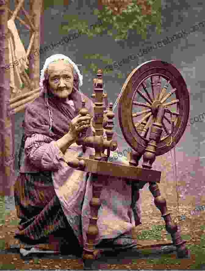A Woman Spinning Wool On A Spinning Wheel The Loving Stitch: A History Of Knitting And Spinning In New Zealand