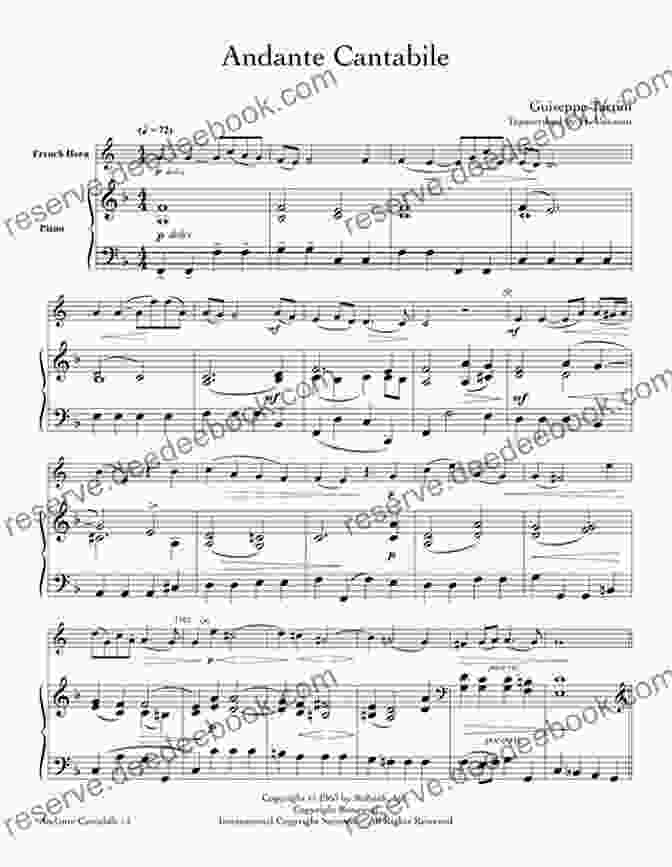 Andante Cantabile Sheet Music For French Horn And Piano Popular Standards For French Horn With Piano Accompaniment Sheet Music 1: Sheet Music For French Horn Piano
