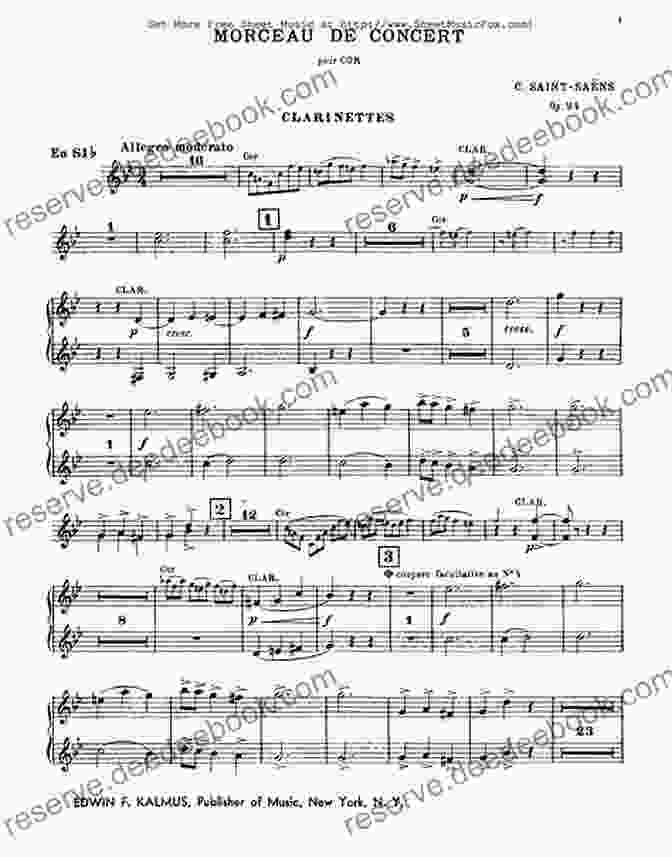 Camille Saint Saëns's Morceau De Concert, Op. 94 Easy Classical Masterworks For French Horn: Music Of Bach Beethoven Brahms Handel Haydn Mozart Schubert Tchaikovsky Vivaldi And Wagner