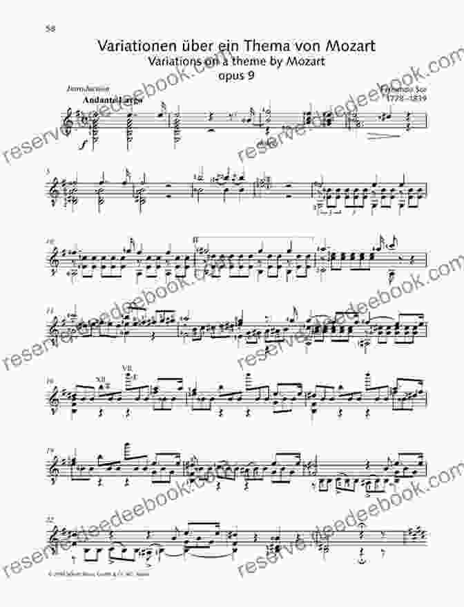 Classical Guitar Tab Of Fernando Sor's Variations On A Theme By Mozart The Huge Of Classical Guitar Solos In TAB: Play Weddings Or Any Gig With These Great Arrangements Of Music From The Renaissance To Ragtime (Guitar)