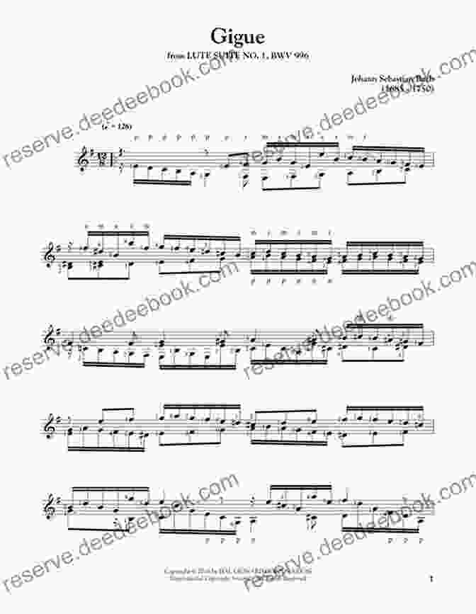 Classical Guitar Tab Of Johann Sebastian Bach's Suite In E Minor, BWV 996 The Huge Of Classical Guitar Solos In TAB: Play Weddings Or Any Gig With These Great Arrangements Of Music From The Renaissance To Ragtime (Guitar)