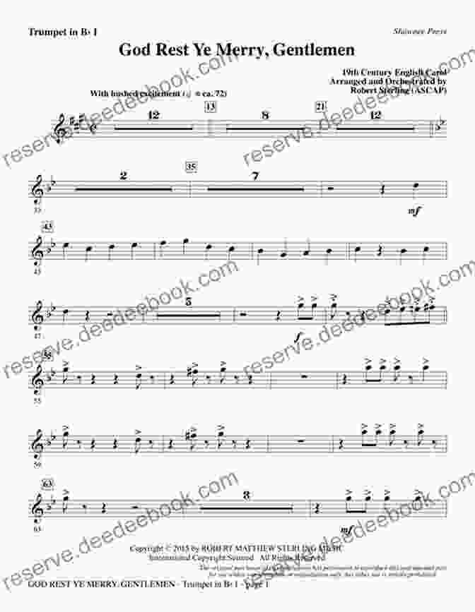 God Rest Ye Merry, Gentlemen Trumpet Sheet Music 20 Easy Christmas Carols For Beginners Trumpet 1