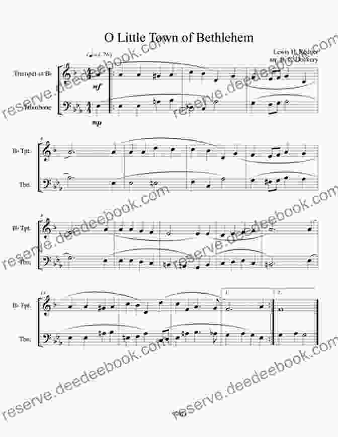 O Little Town Of Bethlehem Trumpet Sheet Music 20 Easy Christmas Carols For Beginners Trumpet 1