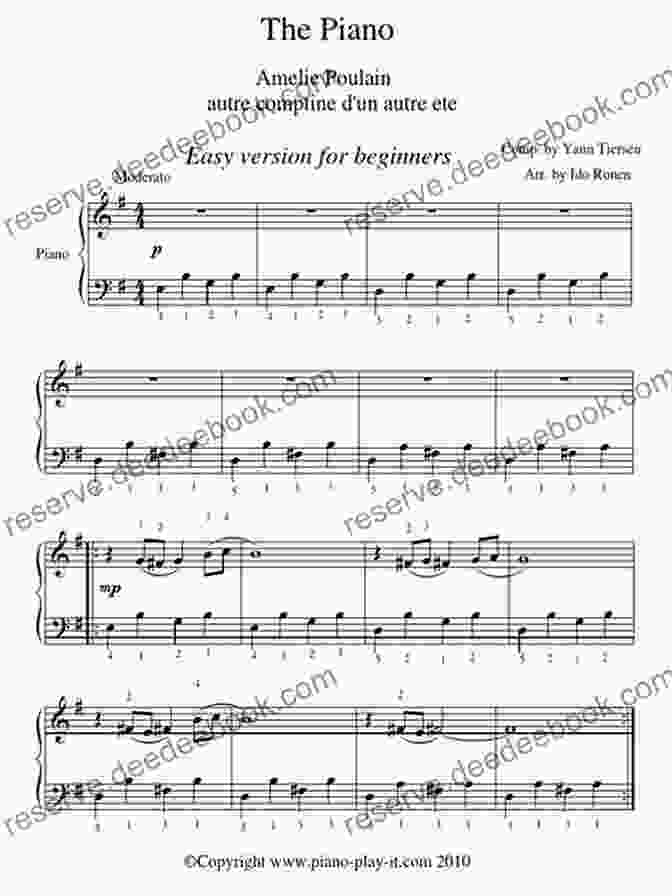 Sheet Music For Amélie, An Easy Piano Piece For Beginners By Yann Tiersen French Horn Sheet Music With Lettered Noteheads 1: 20 Easy Pieces For Beginners