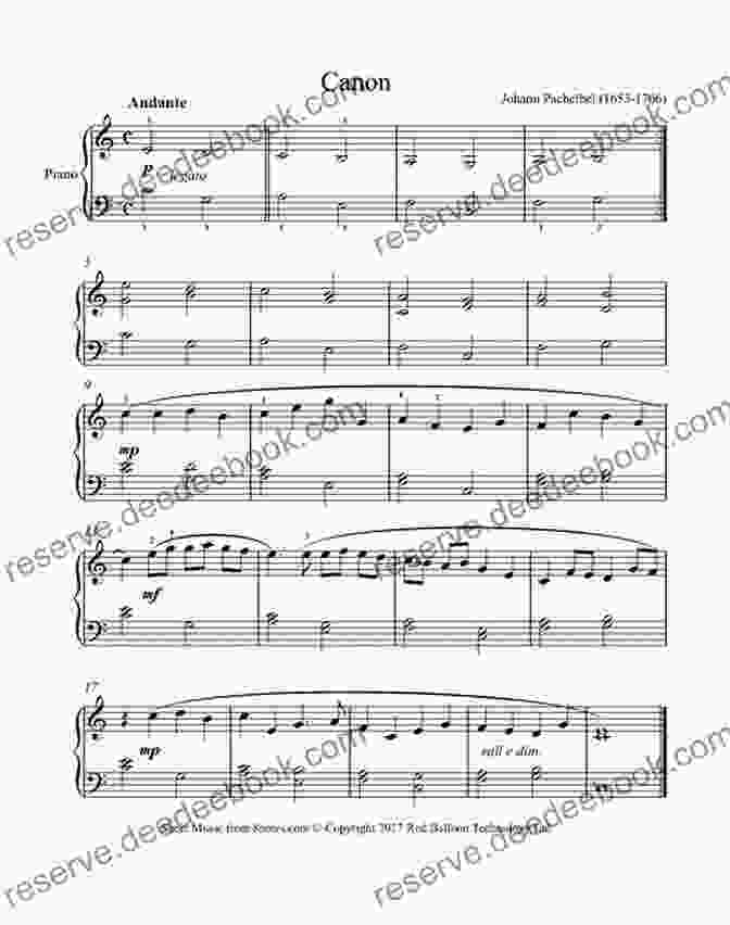 Sheet Music For Canon In D, An Easy Piano Piece For Beginners By Johann Pachelbel French Horn Sheet Music With Lettered Noteheads 1: 20 Easy Pieces For Beginners