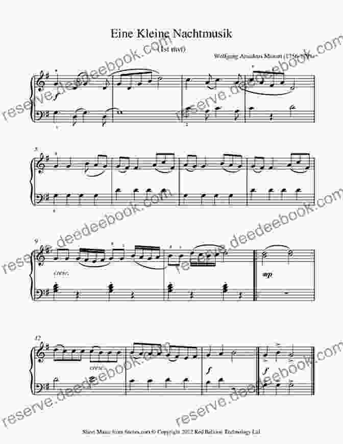 Sheet Music For Eine Kleine Nachtmusik, An Easy Piano Piece For Beginners By Wolfgang Amadeus Mozart French Horn Sheet Music With Lettered Noteheads 1: 20 Easy Pieces For Beginners