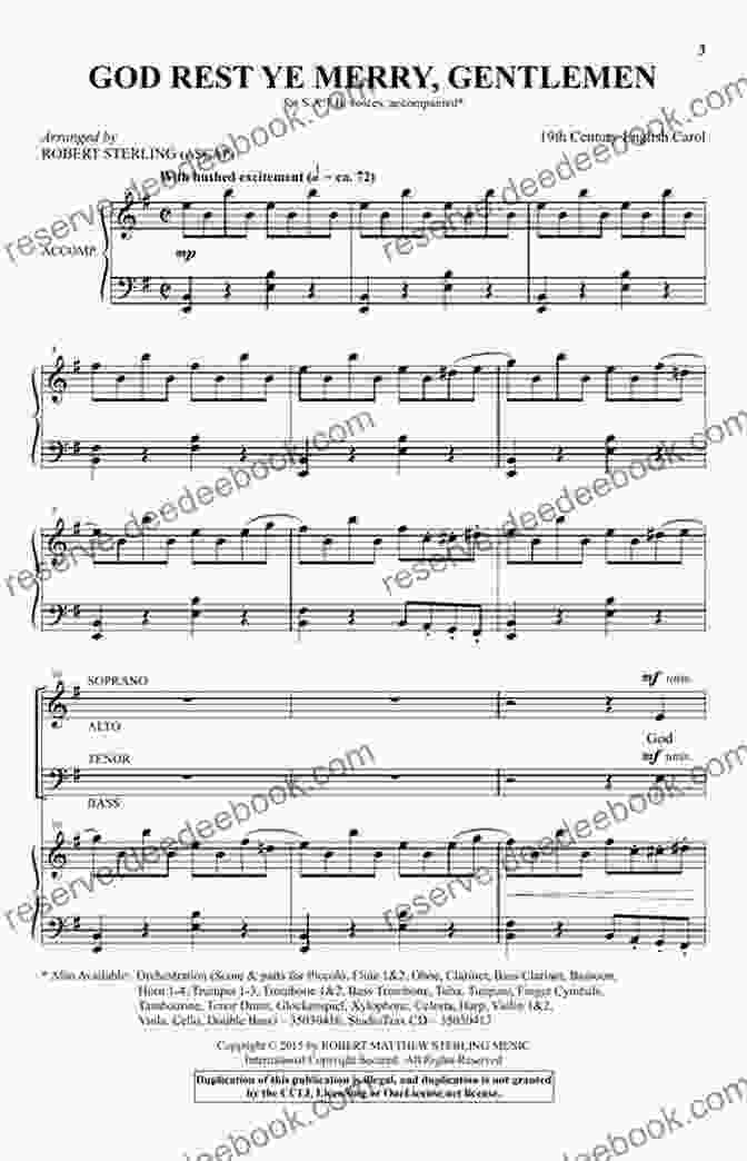 Sheet Music For God Rest Ye Merry, Gentlemen Arranged For Beginners On The Clarinet 20 Easy Christmas Carols For Beginners Clarinet 2: Big Note Sheet Music With Lettered Noteheads