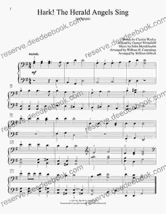 Sheet Music For Hark! The Herald Angels Sing Arranged For Beginners On The Clarinet 20 Easy Christmas Carols For Beginners Clarinet 2: Big Note Sheet Music With Lettered Noteheads