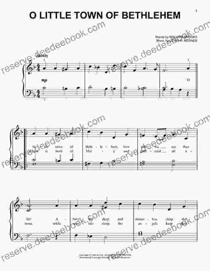 Sheet Music For O Little Town Of Bethlehem Arranged For Beginners On The Clarinet 20 Easy Christmas Carols For Beginners Clarinet 2: Big Note Sheet Music With Lettered Noteheads