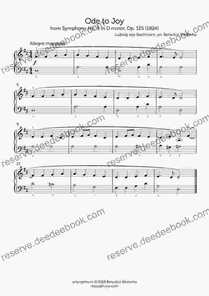 Sheet Music For Ode To Joy, An Easy Piano Piece For Beginners By Ludwig Van Beethoven French Horn Sheet Music With Lettered Noteheads 1: 20 Easy Pieces For Beginners