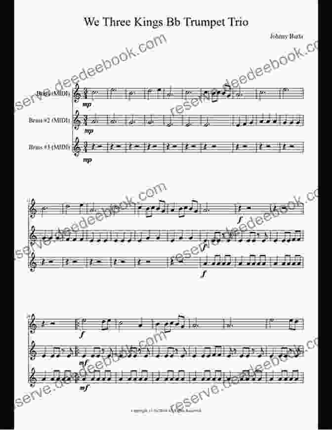 We Three Kings Trumpet Sheet Music 20 Easy Christmas Carols For Beginners Trumpet 1